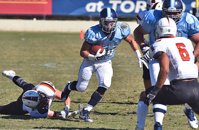 Jonah Hodges led San Diego past Campbell in Week 10 PFL action. (Photo courtesy San Diego Athletic Media Relations)